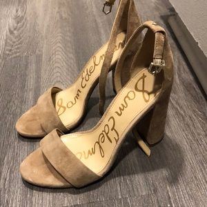 Sam Edelman Nude Beige Sandal Heels Size 7.5 Yaro